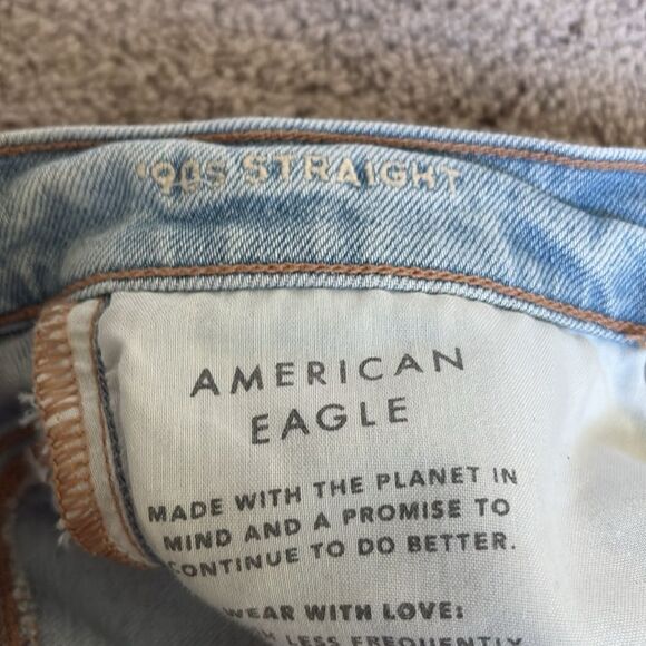 American Eagle 90s Straight Jeans Size 00 - Picture 13 of 14